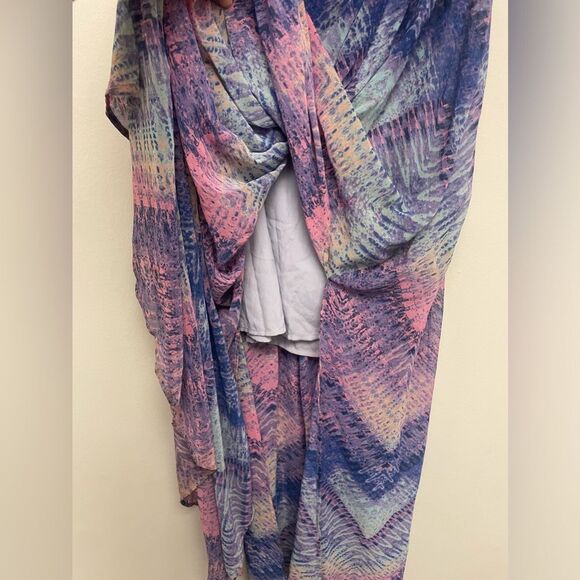 Ecoté Mermaid Purple Blue Embellished Maxi Dress Sequin Rhinestone Bodice - Picture 5 of 12